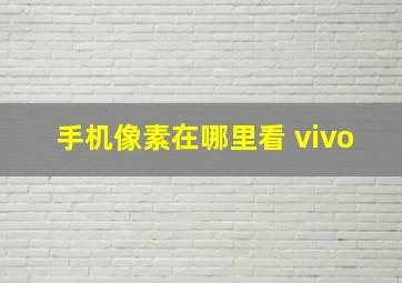 手机像素在哪里看 vivo